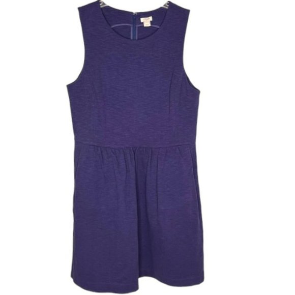 J. Crew Factory Daybreak Fit/Flare Dress in Raw Indigo (Blue/Purple) - L - Picture 2 of 11